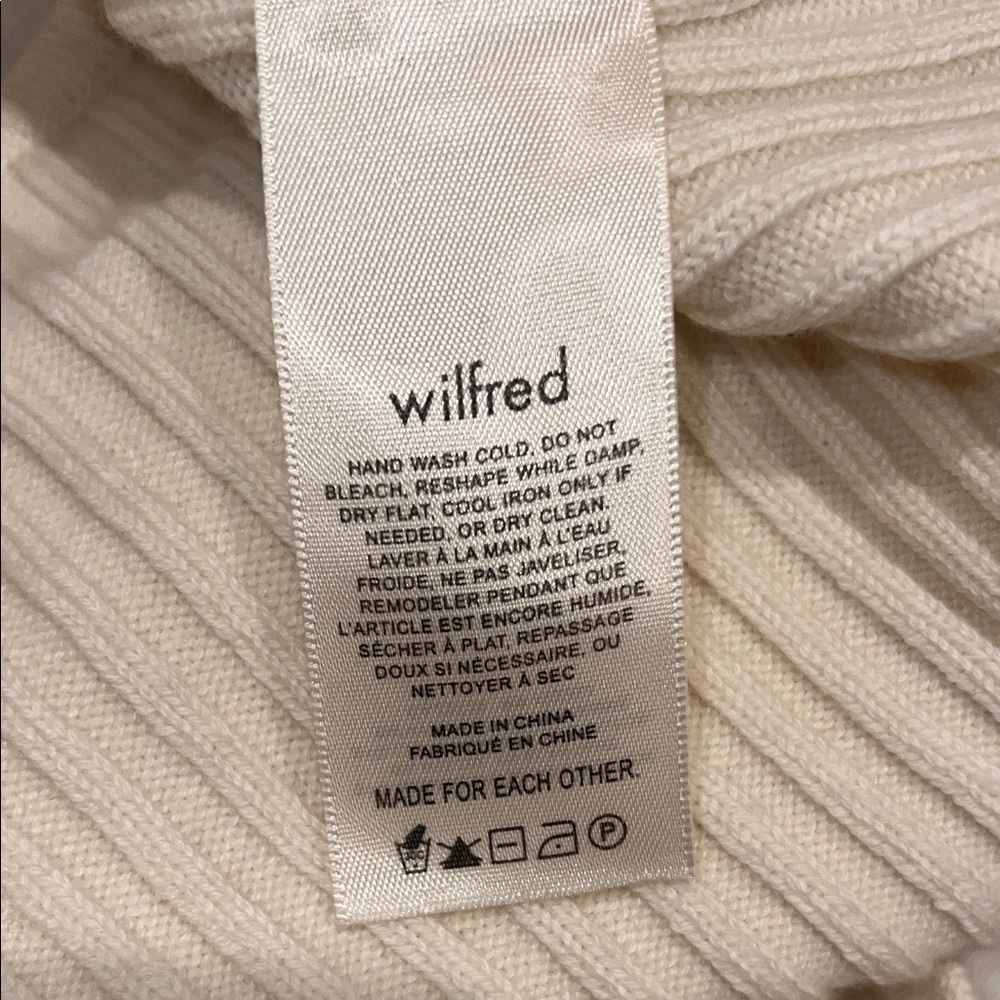 Aritzia Wilfred Cream Ribbed Crop Tank Top - Picture 4 of 5